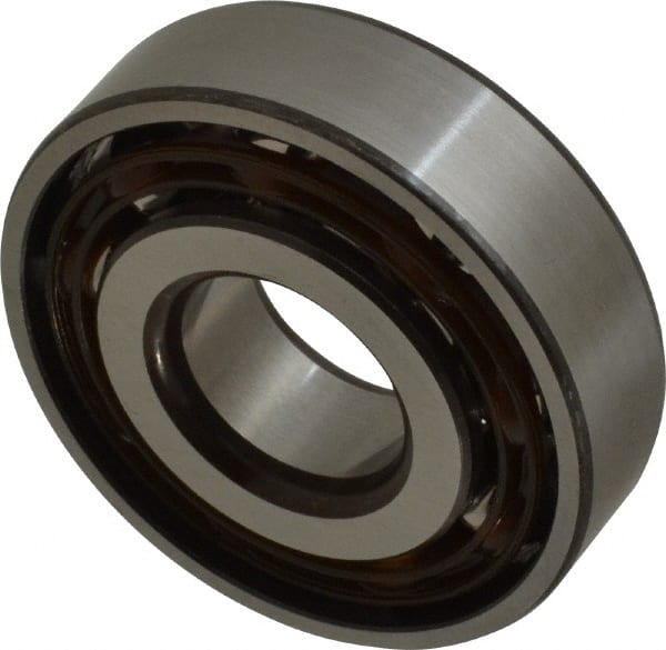 SKF - 20mm Bore Diam, 52mm OD, Open Angular Contact Radial Ball Bearing - 15mm Wide, 1 Row, Round Bore, 10,400 Lb Static Capacity, 17,400 Lb Dynamic Capacity - Exact Tooling