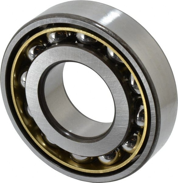 SKF - 40mm Bore Diam, 90mm OD, Open Angular Contact Radial Ball Bearing - 23mm Wide, 1 Row, Round Bore, 30,500 Lb Static Capacity, 49,400 Lb Dynamic Capacity - Exact Tooling