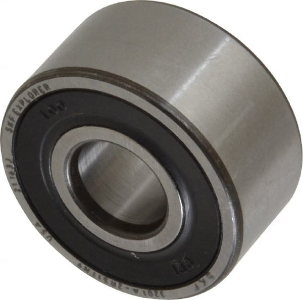 SKF - 12mm Bore Diam, 32mm OD, Double Seal Angular Contact Radial Ball Bearing - 15.9mm Wide, 2 Rows, Round Bore, 5,600 Lb Static Capacity, 10,100 Lb Dynamic Capacity - Exact Tooling
