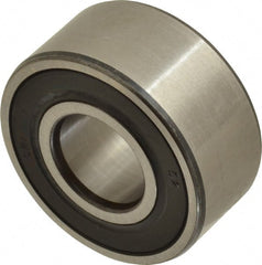 SKF - 15mm Bore Diam, 35mm OD, Double Seal Angular Contact Radial Ball Bearing - 15.9mm Wide, 2 Rows, Round Bore, 6,700 Lb Static Capacity, 11,200 Lb Dynamic Capacity - Exact Tooling