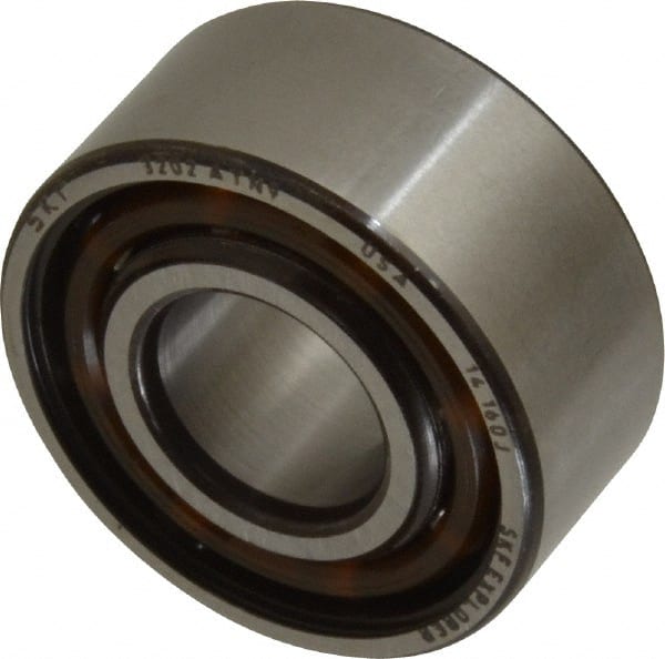 SKF - 15mm Bore Diam, 35mm OD, Open Angular Contact Radial Ball Bearing - 15.9mm Wide, 2 Rows, Round Bore, 6,700 Lb Static Capacity, 11,200 Lb Dynamic Capacity - Exact Tooling