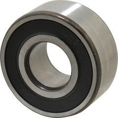 SKF - 20mm Bore Diam, 47mm OD, Double Seal Angular Contact Radial Ball Bearing - 20.6mm Wide, 2 Rows, Round Bore, 12,000 Lb Static Capacity, 19,000 Lb Dynamic Capacity - Exact Tooling