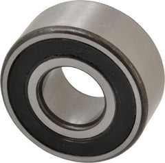 SKF - 20mm Bore Diam, 47mm OD, Double Seal Angular Contact Radial Ball Bearing - 20.6mm Wide, 2 Rows, Round Bore, 12,000 Lb Static Capacity, 19,000 Lb Dynamic Capacity - Exact Tooling