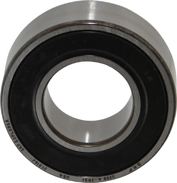 SKF - 40mm Bore Diam, 80mm OD, Double Seal Angular Contact Radial Ball Bearing - 30.2mm Wide, 2 Rows, Round Bore, 34,000 Lb Static Capacity, 44,900 Lb Dynamic Capacity - Exact Tooling