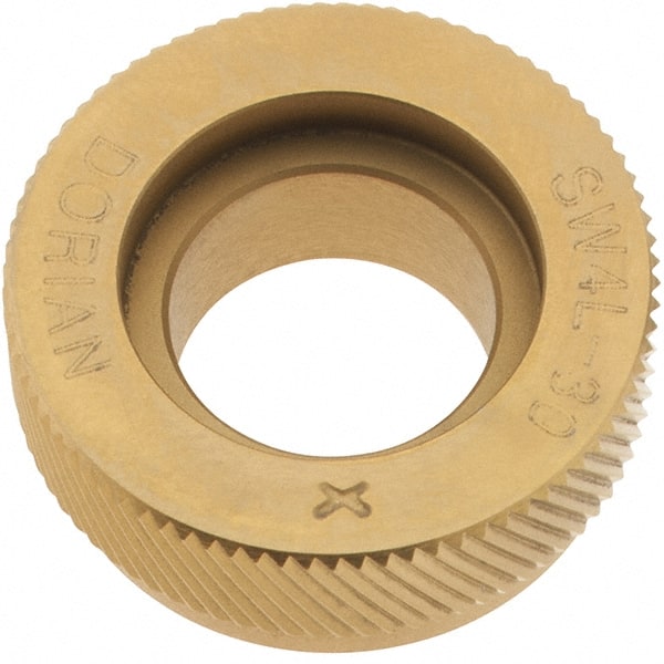 Dorian Tool - 90° Tooth Angle, 30 TPI, Knurl Wheel - 1/4" Face Width, 1/2" Hole - Exact Tooling