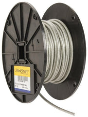 Value Collection - 3/16" x 3/32" Diam, Aircraft Cable - 920 Lb Breaking Strength, 7 x 7 Strand Core, Vinyl Coating - Exact Tooling