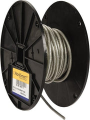 Value Collection - 3/16" x 3/32" Diam, Aircraft Cable - 920 Lb Breaking Strength, 7 x 7 Strand Core, Vinyl Coating - Exact Tooling
