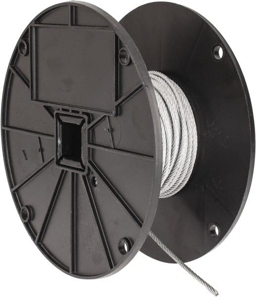 Value Collection - 1/8" x 3/32" Diam, Aircraft Cable - 920 Lb Breaking Strength, 7 x 7 Strand Core, Vinyl Coating - Exact Tooling