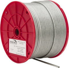 Value Collection - 3/16" x 1/8" Diam, Aircraft Cable - 2,000 Lb Breaking Strength, 7 x 19 Strand Core, Vinyl Coating - Exact Tooling
