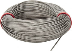 Value Collection - 1/16" Diam, Aircraft Cable - 480 Lb Breaking Strength, 7 x 7 Strand Core - Exact Tooling