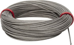 Value Collection - 1/16" Diam, Aircraft Cable - 480 Lb Breaking Strength, 7 x 7 Strand Core - Exact Tooling