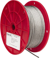 Value Collection - 1/8" Diam, Aircraft Cable - 1,760 Lb Breaking Strength, 7 x 19 Strand Core - Exact Tooling