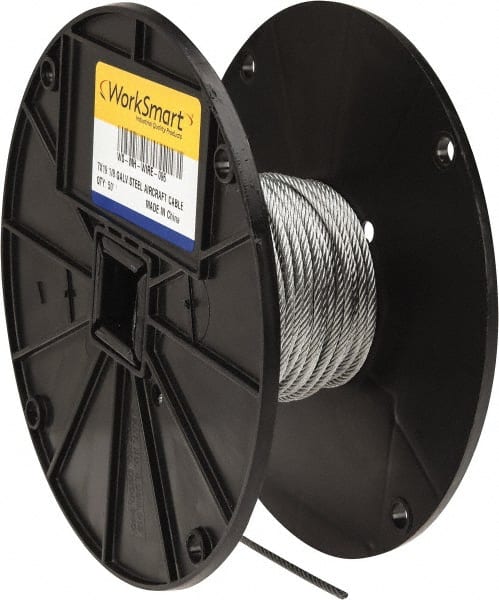 Value Collection - 1/8" Diam, Aircraft Cable - 1,760 Lb Breaking Strength, 7 x 19 Strand Core - Exact Tooling