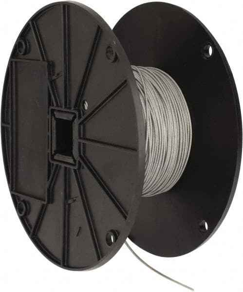 Value Collection - 1/16" x 3/64" Diam, Aircraft Cable - 270 Lb Breaking Strength, 7 x 7 Strand Core, Nylon Coating - Exact Tooling