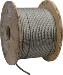 Value Collection - 5/16" Diam, Galvanized Steel Wire Rope - 9,800 Lb Breaking Strength, 7 x 19 Strand Core - Exact Tooling