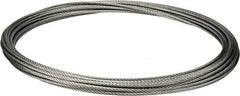 Value Collection - 5/16" Diam, Galvanized Steel Wire Rope - 9,800 Lb Breaking Strength, 7 x 19 Strand Core - Exact Tooling