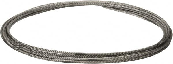 Value Collection - 5/16" Diam, Galvanized Steel Wire Rope - 9,800 Lb Breaking Strength, 7 x 19 Strand Core - Exact Tooling