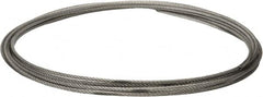 Value Collection - 5/16" Diam, Galvanized Steel Wire Rope - 9,800 Lb Breaking Strength, 7 x 19 Strand Core - Exact Tooling