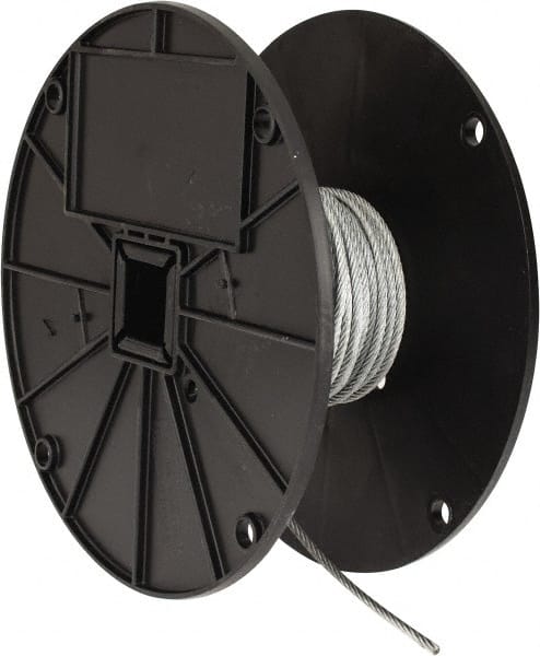 Value Collection - 1/8" Diam, Galvanized Steel Wire Rope - 2,000 Lb Breaking Strength, 7 x 19 Strand Core - Exact Tooling