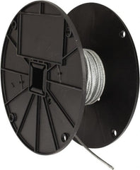 Value Collection - 1/8" Diam, Galvanized Steel Wire Rope - 2,000 Lb Breaking Strength, 7 x 19 Strand Core - Exact Tooling