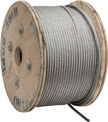 Value Collection - 1/4" Diam, Galvanized Steel Wire Rope - 7,000 Lb Breaking Strength, 7 x 19 Strand Core - Exact Tooling