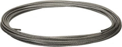 Value Collection - 1/4" Diam, Galvanized Steel Wire Rope - 7,000 Lb Breaking Strength, 7 x 19 Strand Core - Exact Tooling