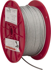 Value Collection - 1/8" Diam, Aircraft Cable - 1,700 Lb Breaking Strength, 7 x 7 Strand Core - Exact Tooling