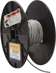 Value Collection - 1/8" Diam, Aircraft Cable - 1,700 Lb Breaking Strength, 7 x 7 Strand Core - Exact Tooling