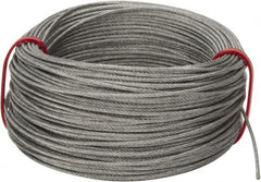 Value Collection - 1/16" Diam, Aircraft Cable - 480 Lb Breaking Strength, 7 x 7 Strand Core - Exact Tooling
