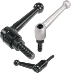 KIPP - M8, Zinc Threaded Stud Adjustable Clamping Handle - 73mm OAL, 49.5mm High - Exact Tooling