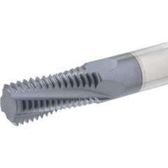 Iscar - M10x1.50 ISO, 0.3071" Cutting Diam, 3 Flute, Solid Carbide Helical Flute Thread Mill - Internal Thread, 23mm LOC, 64mm OAL, 8mm Shank Diam - Exact Tooling