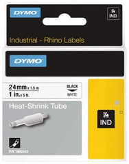 Dymo - 1" Wide x 60" Long, White Heat Shrinkable Polyolefin Label Printer Cartridge - For RHINO 6000, 6500 - Exact Tooling