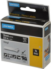 Dymo - 3/4" Wide x 216" Long, Black Vinyl Label Printer Cartridge - For RHINO 4200, 5200, 6000, 6500 - Exact Tooling