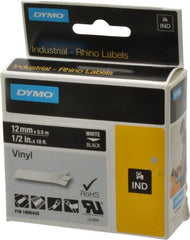 Dymo - 5" Wide x 216" Long, Black Vinyl Label Printer Cartridge - For RHINO 1000, 3000, 4200, 5000, 5200,6000, 6500 - Exact Tooling