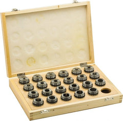 Parlec - 20 Piece, 1/4" to 1" Capacity, ER Collet Set - 0.0002" TIR, Series ER40 - Exact Tooling