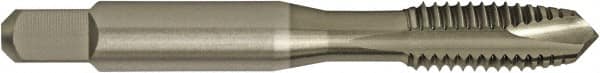 Cleveland - M8x1.25, 2 Flute, TiCN Finish, High Speed Steel Spiral Point Tap - Plug Chamfer, Right Hand Thread, 0.69" Thread Length, 2B Class of Fit, Series 1011TICN - Exact Tooling
