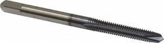 Cleveland - M4x0.70, 2 Flute, TiCN Finish, High Speed Steel Spiral Point Tap - Plug Chamfer, Right Hand Thread, 0.38" Thread Length, 2B Class of Fit, Series 1011TICN - Exact Tooling
