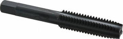 Cleveland - 1/2-13 UNC 2B 4 Flute Oxide Finish High Speed Steel Straight Flute Standard Hand Tap - Plug, Right Hand Thread, 0.94" Thread Length, H3 Limit, Oversize - Exact Tooling