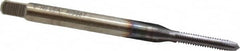 Cleveland - #2-56 UNC 2B 3 Flute TiCN Finish High Speed Steel Straight Flute Standard Hand Tap - Plug, Right Hand Thread, 0.44" Thread Length, H2 Limit, Oversize - Exact Tooling