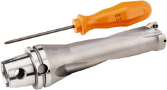 Kennametal - 81mm Max Drill Depth, 3xD, 1-1/16" Diam, Indexable Insert Drill - 2 Inserts, 1.5748" Shank Diam, KM40 Modular Connection Shank - Exact Tooling