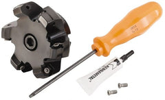 Kennametal - 6 Inserts, 3.017" Cutter Diam, 0.065" Max Depth of Cut, Indexable High-Feed Face Mill - 3/4" Arbor Hole Diam, 1.575" High, KSHR Toolholder, HNGJ 0905.. Inserts, Series Dodeka Mini High-Feed - Exact Tooling