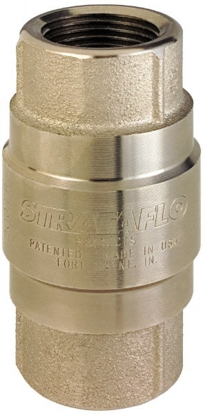 Strataflo - 3/8" Nickel Plated Brass Check Valve - Inline, FNPT x FNPT, 400 WOG - Exact Tooling