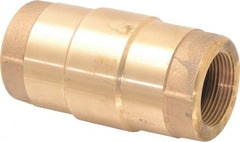 Strataflo - 1-1/4" Brass Check Valve - Inline, FNPT x FNPT, 200 WOG - Exact Tooling