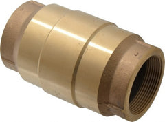 Strataflo - 2" Brass Check Valve - Inline, FNPT x FNPT, 200 WOG - Exact Tooling