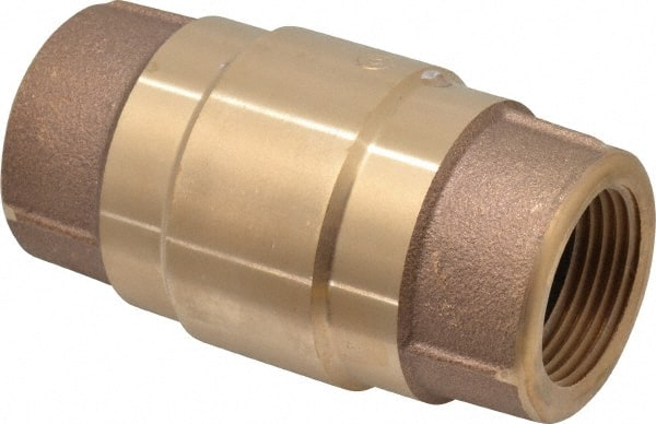 Strataflo - 1" Brass Check Valve - Inline, FNPT x FNPT, 200 WOG - Exact Tooling
