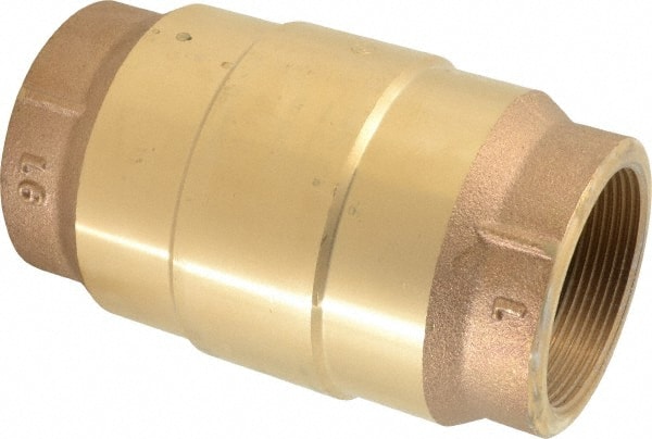 Strataflo - 2" Brass Check Valve - Inline, FNPT x FNPT, 200 WOG - Exact Tooling