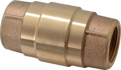 Strataflo - 1" Brass Check Valve - Inline, FNPT x FNPT, 200 WOG - Exact Tooling