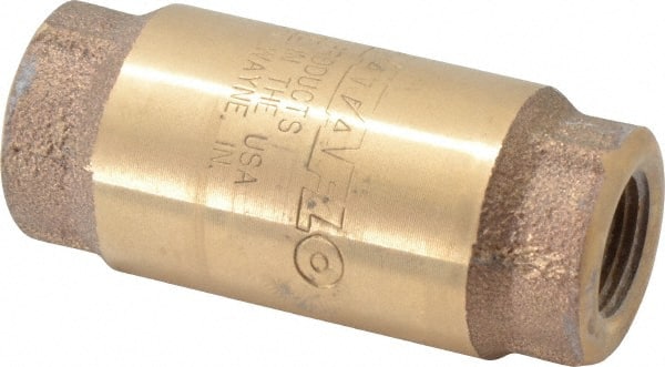 Strataflo - 3/8" Brass Check Valve - Inline, FNPT x FNPT, 400 WOG - Exact Tooling