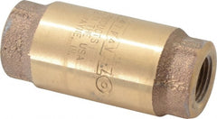 Strataflo - 3/8" Brass Check Valve - Inline, FNPT x FNPT, 400 WOG - Exact Tooling