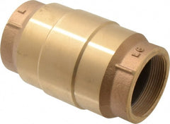 Strataflo - 2" Brass Check Valve - Inline, FNPT x FNPT, 400 WOG - Exact Tooling